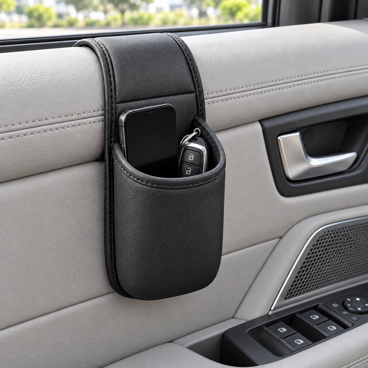 Leather Car Door Storage Pocket
