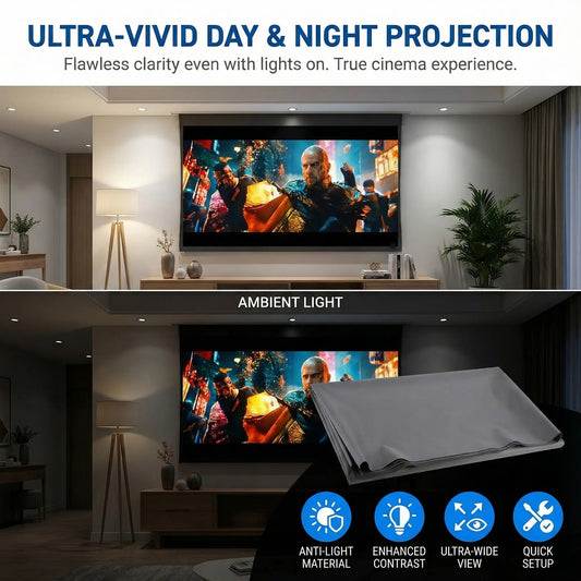 100inch 4K UHD Anti-Light Foldable Portable Projector Screen