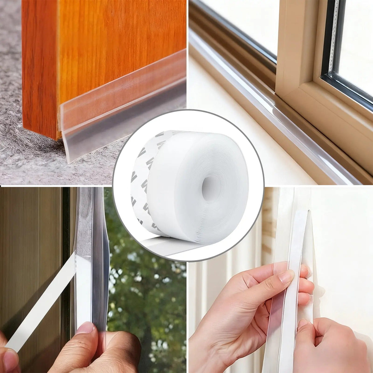 16.4FT Door Weather Stripping Seal Strip – Strong Adhesive Draft Stopper for Doors & Windows | Blocks Hot & Cold Air, Noise & Dust